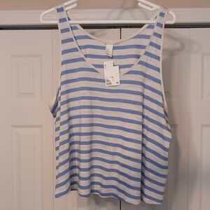#165 3/$18 - NWT H&M Blue/White Tank Top Size L